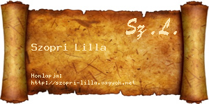 Szopri Lilla névjegykártya